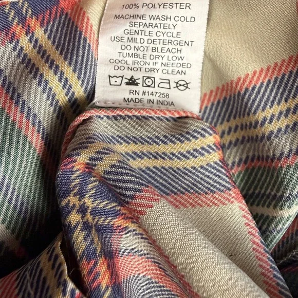 Simply Southern Plaid Tiered Dress Womens Small Boho Preppy Green Red Tartan - Picture 7 of 8